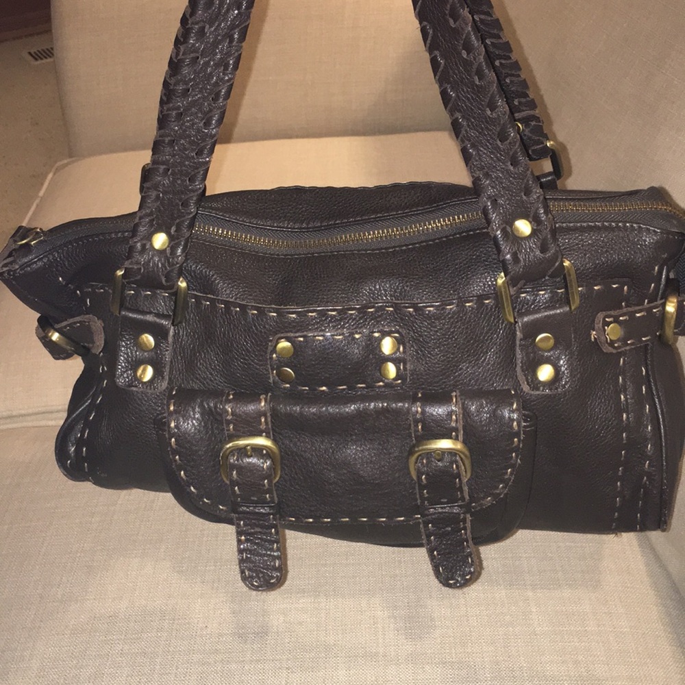 Brown leather Carla Mancini handbag